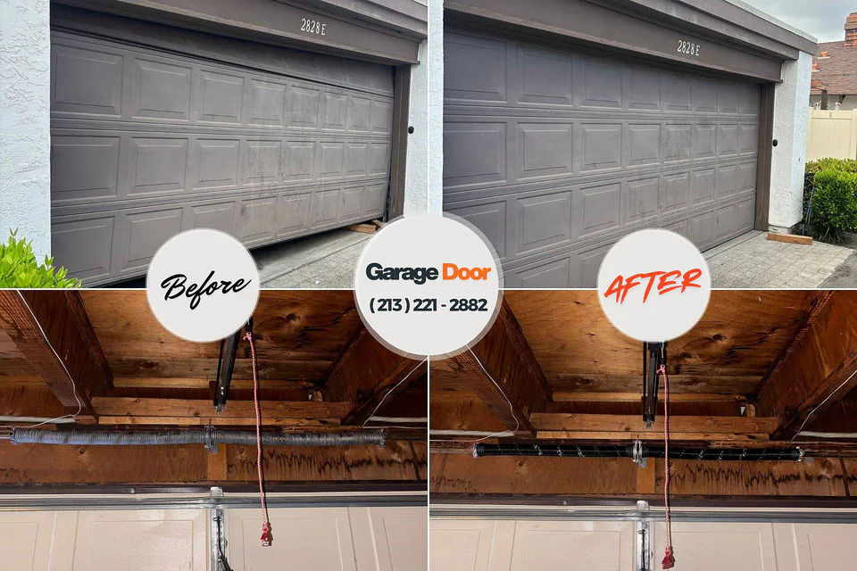 Before and after: garage door repair 65018